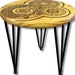 Round End Table - Wood Burned, Pyrography Mandala Design, Honeycomb - Etsy