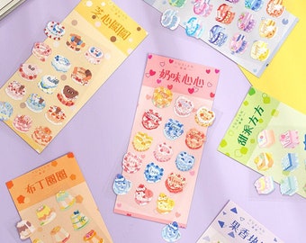 Cute Cake Sticker Sheets | Korean-Style Polco Decoration. Bujo, Journal, Planner, Diary Essentials. Laptop Sticker. Phone Case Deco