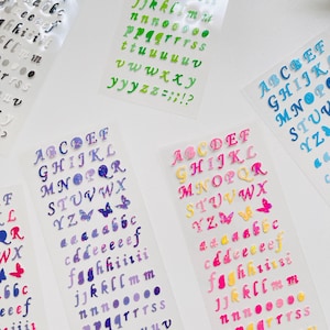 Fancy Alphabet Stickers | Korean Style Deco Sticker Sheet | Polco, Bullet Journal, Penpal Essential. Cute Stationery Gift