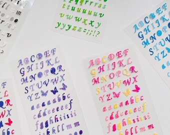 Fancy Alphabet Stickers | Korean Style Deco Sticker Sheet | Polco, Bullet Journal, Penpal Essential. Cute Stationery Gift