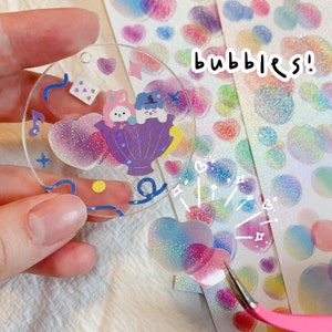 Bubbles Polco Korean-Style Sticker | Cute Sparkly Deco Polco, Bullet Journal, Penpal Phone Case Deco, Penpal Essential. Cute Stationery Gift