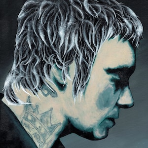 Stampa del ritratto di Liam Howlett – The Prodigy Wall Art / Riproduzione di un dipinto a olio / Decorazione musicale alternativa dark / Musicista Wall Art