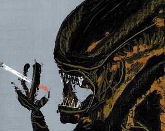 Alien 3 – Film Humour Wall Decor – Print from oil painting