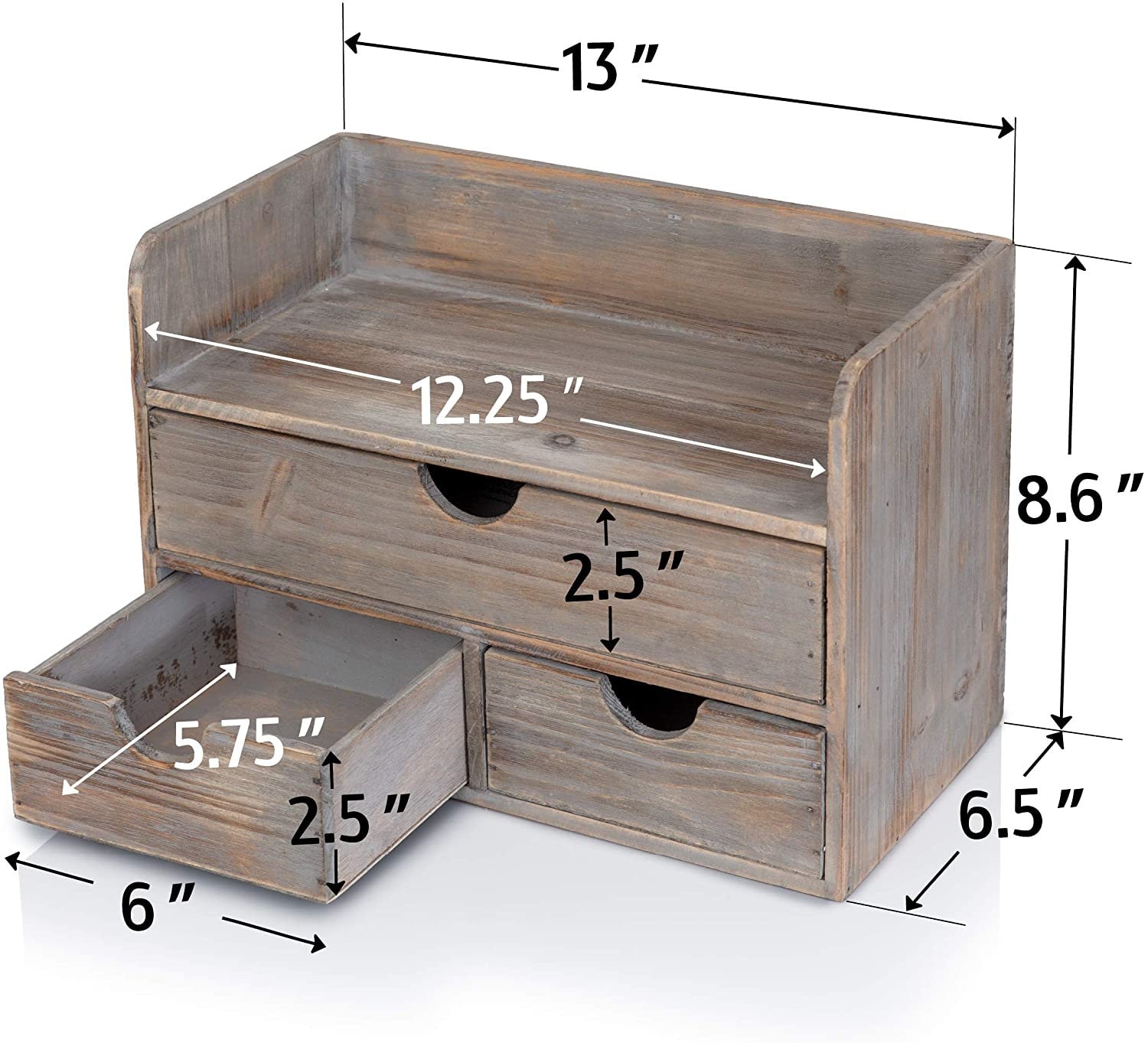 Wooden Office Desk Organizer Desktop Storage Organiser Etsy