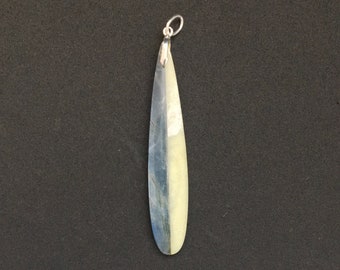 Elegant Necklace Natural Stone Pendant Serpentine Pendant Blue Labradorite Pendant Minimalist Sterling Silver Necklace Cool Unisex Necklace