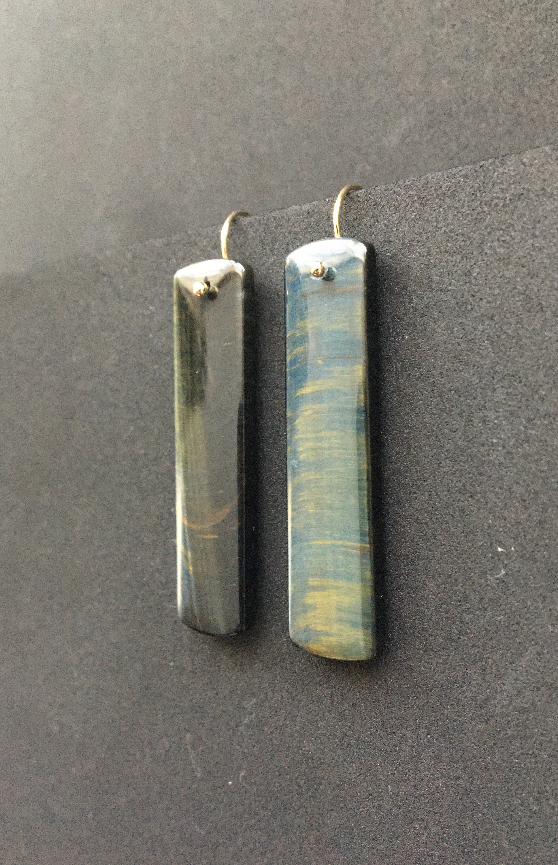 Rare Beautiful Blue Tiger Eye 14k Gold Fill Midnight Blue and Etsy