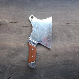 Vintage USSR Meat Cleaver: Rustic Butcher Knife, Kitchen Decor