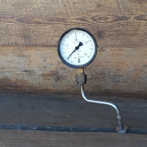 USSR Pressure Gauge 1980s Vintage Manometer With Stainless Steel Pipe Steampunk Decor Part Industrial Art Projects Craft Supplies