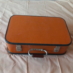 Mala vintage caso antigo com alça de madeira terracota viagem retro caso marrom soviético caso de bagagem angustiado armazenamento vintage