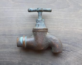 Vintage Bronze Water Tap: Antique USSR Spigot, 1950s