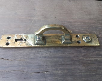 Vintage Brass Door Handle: Rustic Barn Door Pull (11&quot; - 27cm)