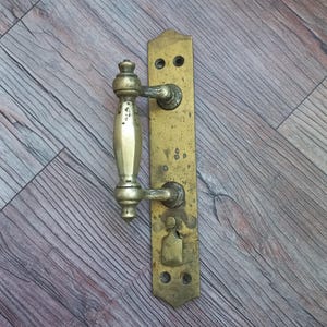 Vintage-Türgriff aus Messing, großer Schiebetürbeschlag im Scheunentor-Stil, 25 cm lang
