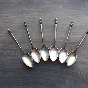 Vintage Tiny Coffee Spoons Fraget, Silver Plated Small Spoons for Tea and Coffee Retro , Unusual Spoon Antique Collectible Teaspoon