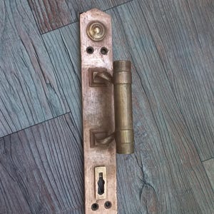 Vintage bronzen deurklink, groot beslag voor schuifdeuren in boerderijstijl, 30 cm lang
