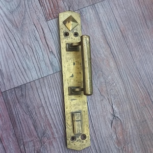 Tirador de puerta de latón vintage, herraje grande para puerta corredera tipo granero, 30 cm de largo.