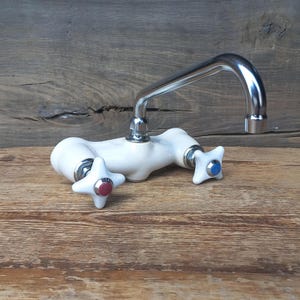 Vintage Wasserhahn Bathrom Porzellanhahn Antik Messing Klempnerarbeit