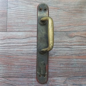 Vintage Brass Door Handle: Mid-Century Rustic Barn Door Pull (11" Long)