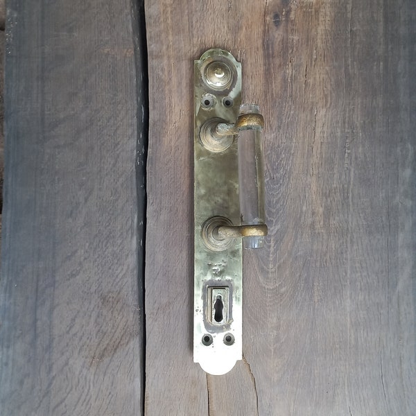 Grande poignée de porte en laiton vintage - quincaillerie de porte coulissante - poignée de porte rustique - poignée de porte de grange - poignée de porte en métal - longue poignée de porte d'entrée