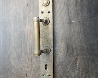 Vintage brass door handle sliding door hardware double door handle barn outdoor metall handle old long front door decor