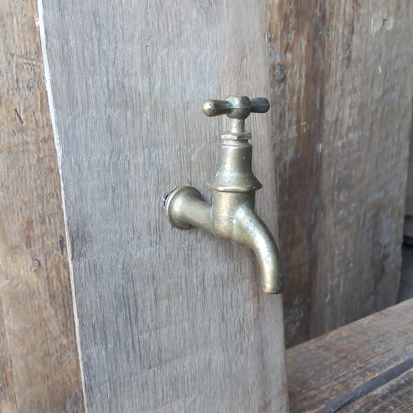 Vintage brass water tap Old spigot water faucet Small water crane