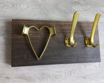 Zestaw 4 aluminiowych wieszaków ściennych z brązu w stylu vintage – ZSRR, lata 80. XX wieku