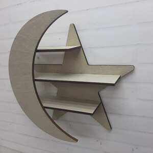 wood moon shelf