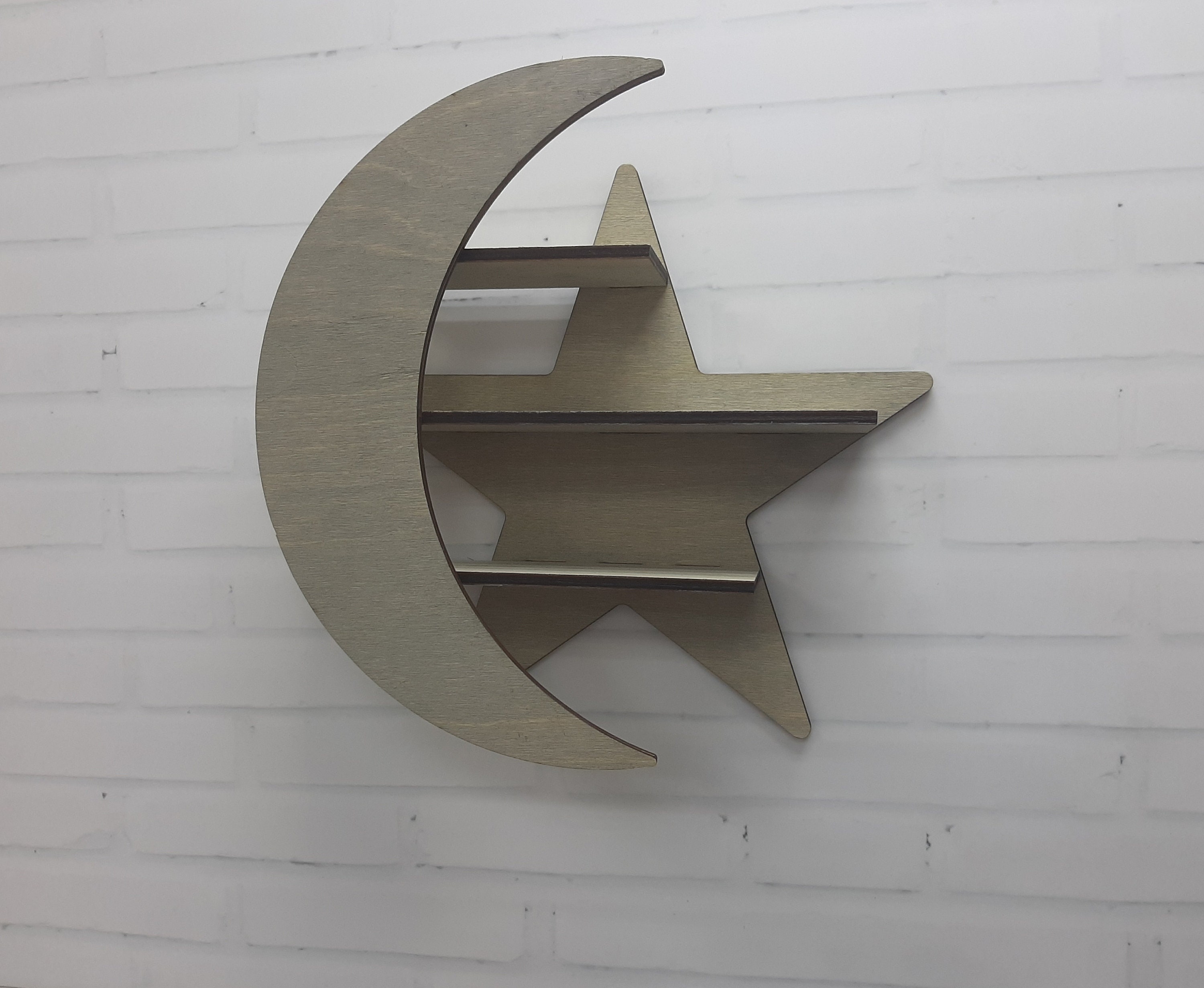 Wood moon shelfmoon phase shelfcresent moon shelfwooden Etsy