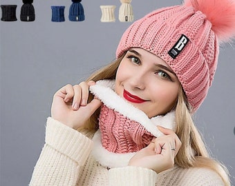 ladies grey hat and scarf set