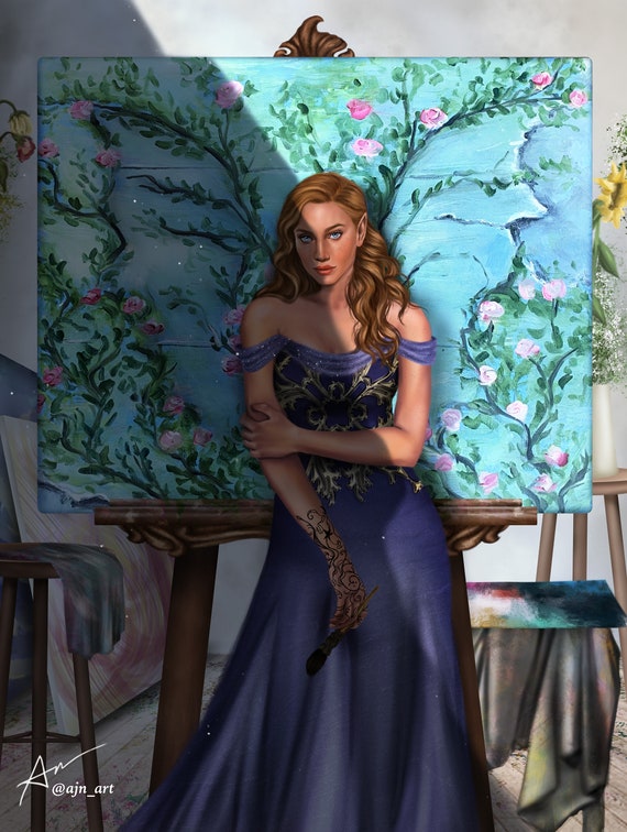 Feyre in the Spring Court Art Print - A Court of Thorns and Roses