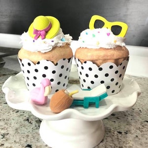 Summer Vibes. Faux cupcake for tier tray, kitchen decor, display, prop or coffee bar