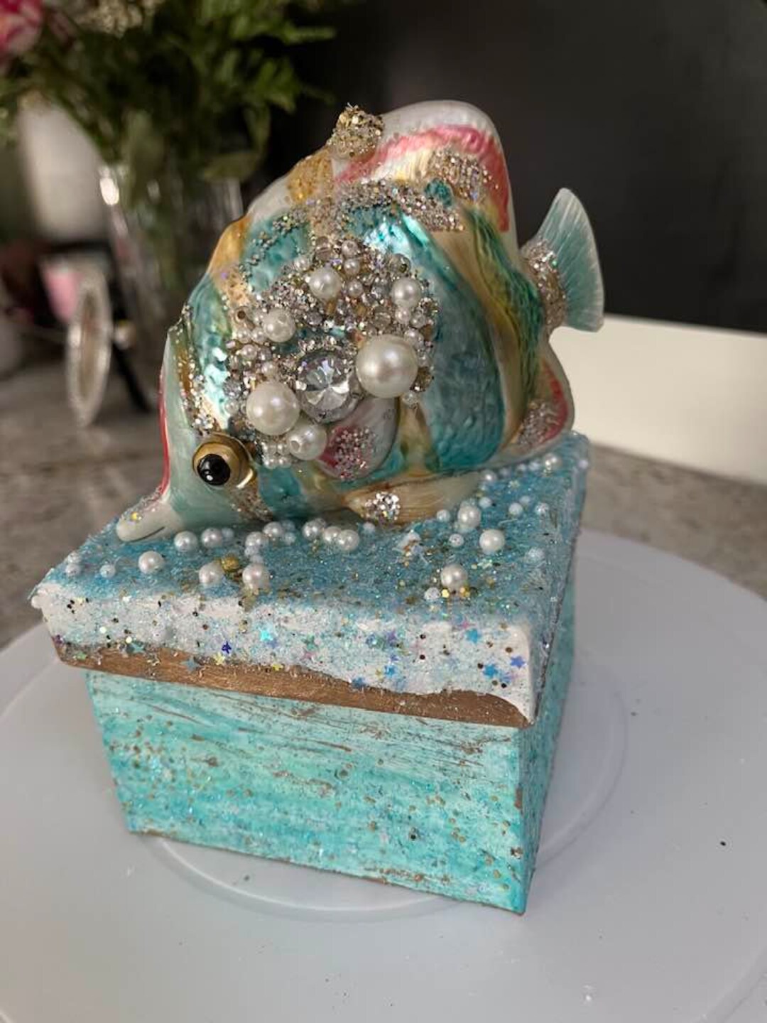 Fish Theme Raffle Box Jeweled Fish Keepsake Box, Whimsical Candy Box - Etsy