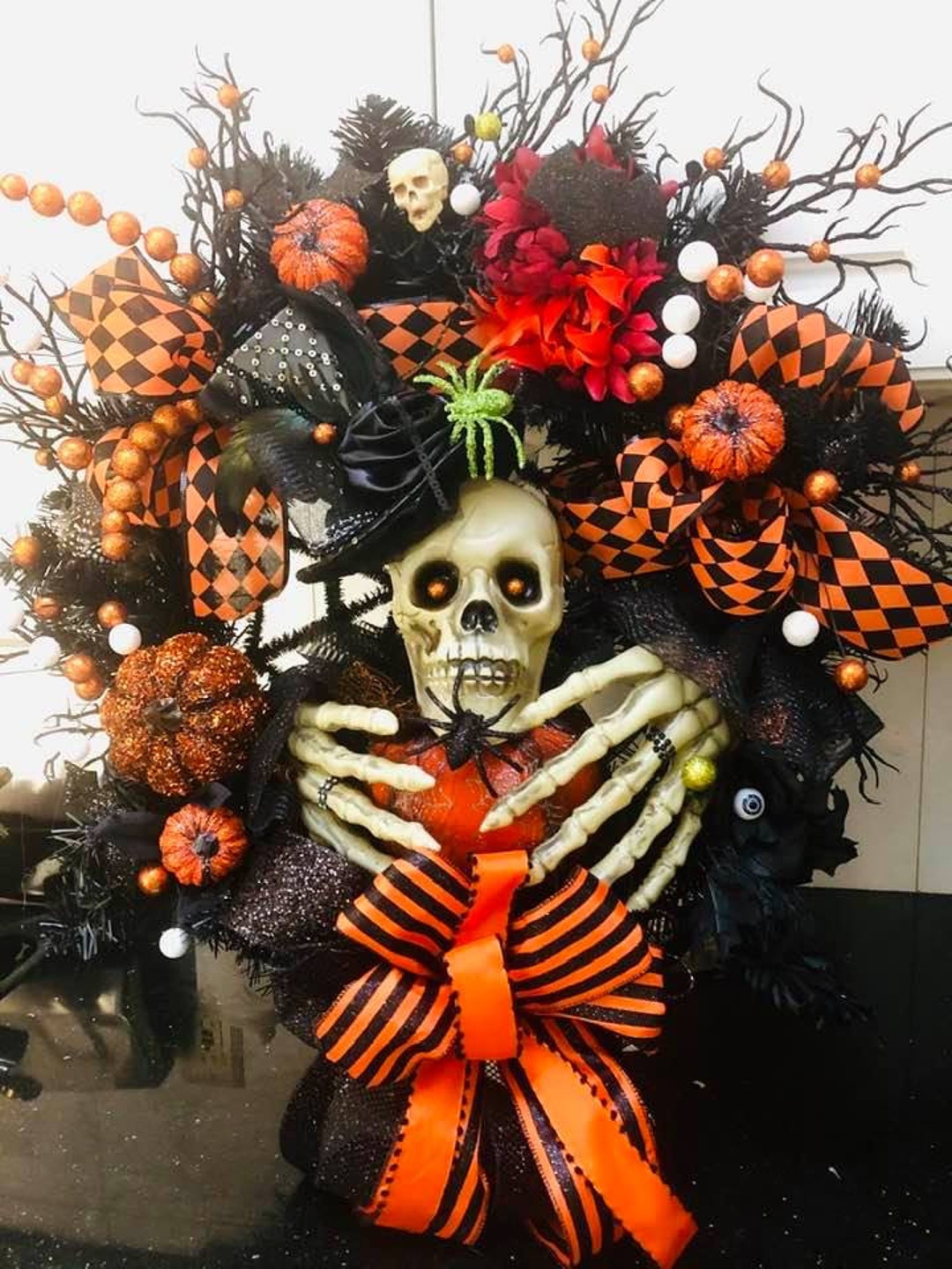 Halloween Wreath.mr Skeleton Wreath - Etsy