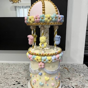 Baby Shower Fake Cake/ Carousel Fake Cake/Baby Shower Cake Topper
