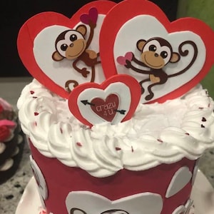 Valentine&#39;s Day Faux Cake/ Fake Cake/ Valentines Decor/ Fake Cake Prop/ Photo Prop/Kitchen Decor.