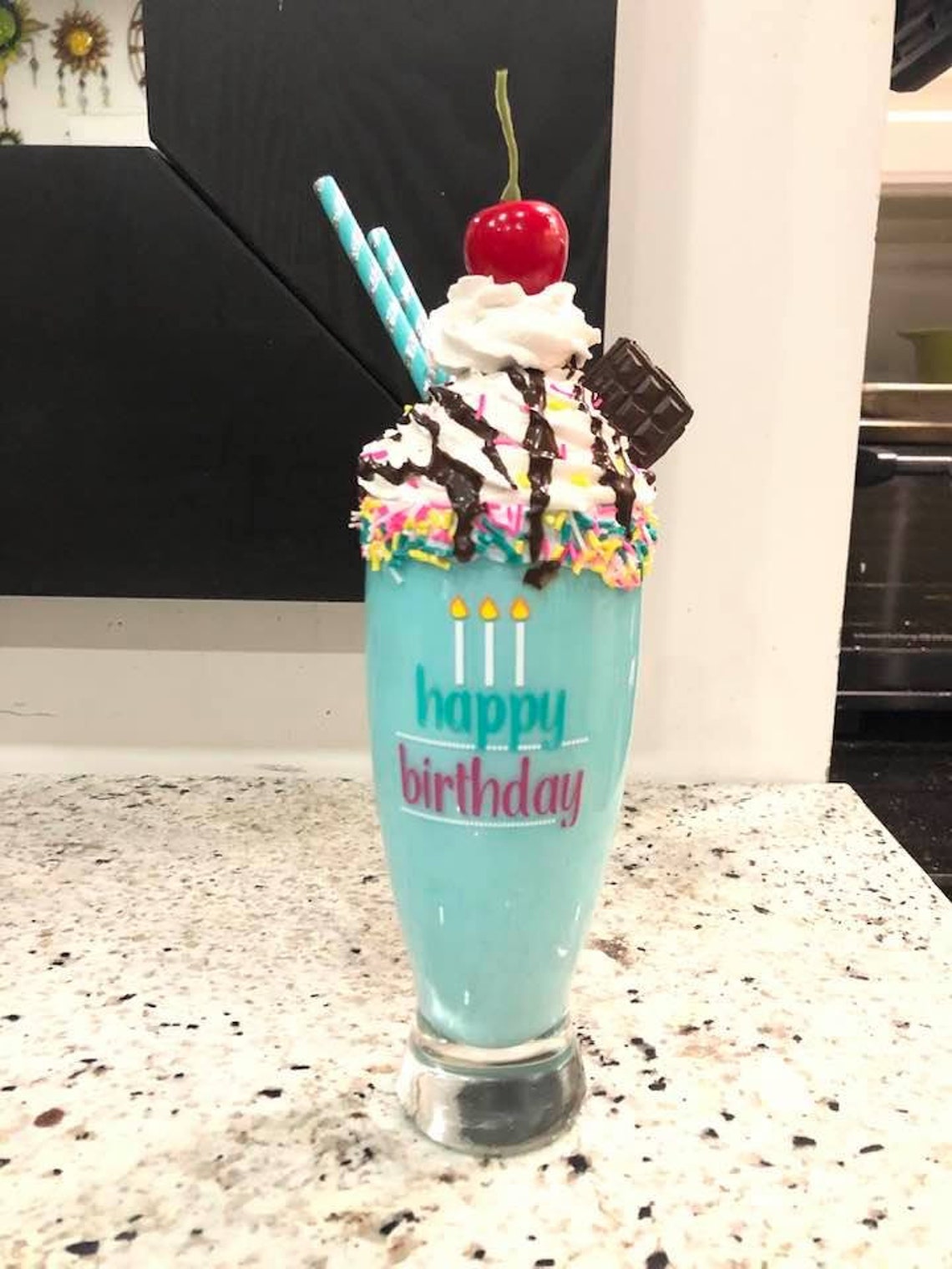 Milk Shake Celebration parfait Desserts Tiered Tray Decor Faux Etsy