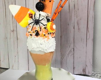 Halloween Milkshake/Fake Halloween Ice cream/ Fake Bake/ Fake Milkshake/ Tiered tray Decor