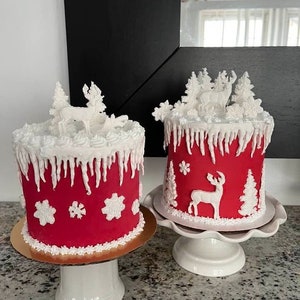 Whimsical Christmas fake cake- Adorable display cake for festive decor.