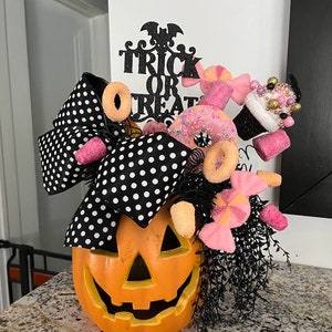 Halloween Centerpiece,Sweet Halloween Centerpiece, Jack O Lantern Centerpiece,Halloween Fake Bake.