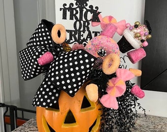 Halloween Centerpiece,Sweet Halloween Centerpiece, Jack O Lantern Centerpiece,Halloween Fake Bake.