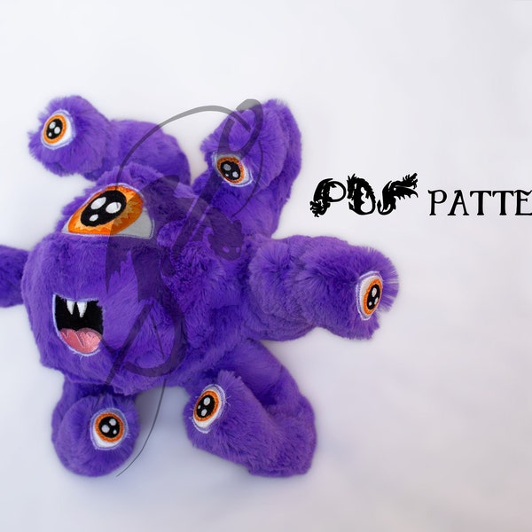 Dungeons and Dragons Plush Sewing Pattern PDF - Beholder Baby - Monster - Monster Manuel Babies - Fantasy Creature - Holiday Gift DIY