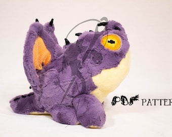 Sewing Pattern PDF Dragon Plush - Hobgobbler - How to Train Your Dragon - Holiday Gift DIY