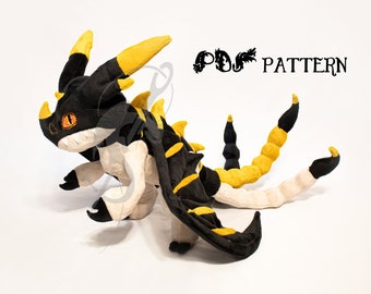 Dragon Plush Sewing Pattern PDF - Sleuther Triple Stryke - Three Tail Strike Dragon - How to Train Your Dragon - Holiday Gift DIY