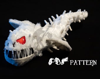 Dragon Plush Sewing Pattern PDF - Screaming Death - White Dragon - How to Train Your Dragon - Holiday Gift DIY