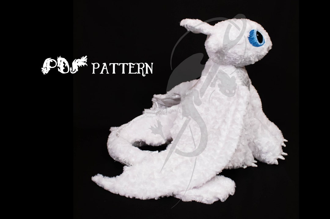 Dragon Plush Sewing Pattern PDF - Luna Light Fury - How to Train Your ...