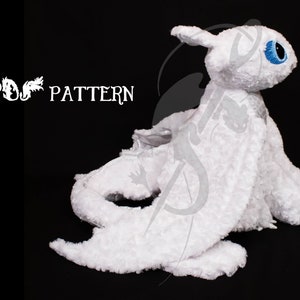 Sewing Pattern PDF Dragon Plush - Luna Light Fury - How to Train Your Dragon - Holiday Gift DIY