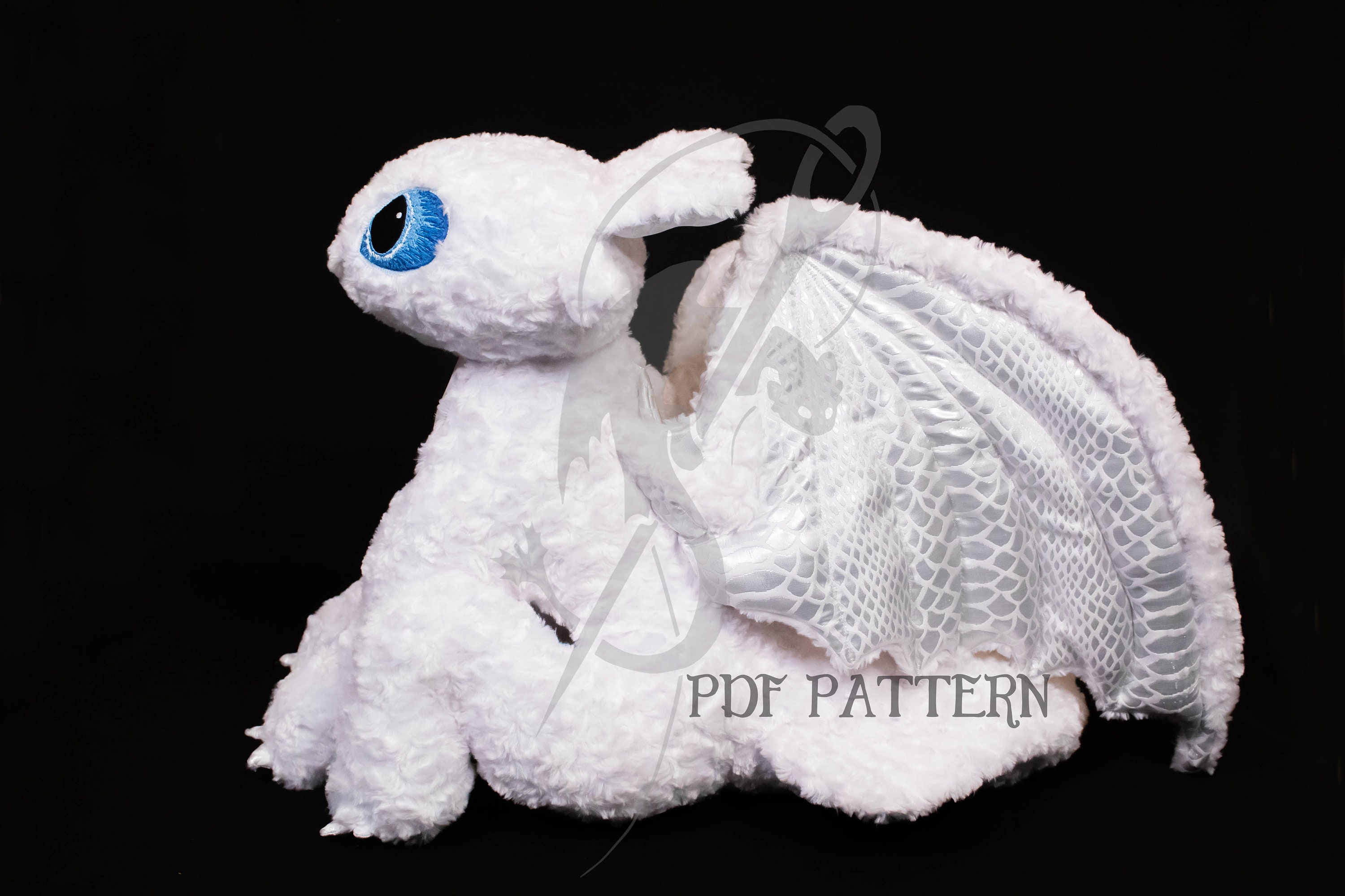 Sewing Pattern PDF Dragon Plush - Luna Light Fury - How to Train Your ...