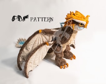 Sewing Pattern PDF Dragon Plush  - Cloudjumper Stormcutter  - How to Train Your Dragon - Holiday Gift DIY