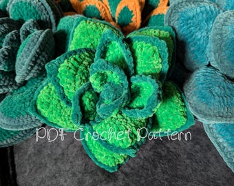 Häkelanleitung PDF Sukkulenten Kissen - Kleine Sukkulenten Echeveria - Home Decor - Urlaub Geburtstagsgeschenk DIY