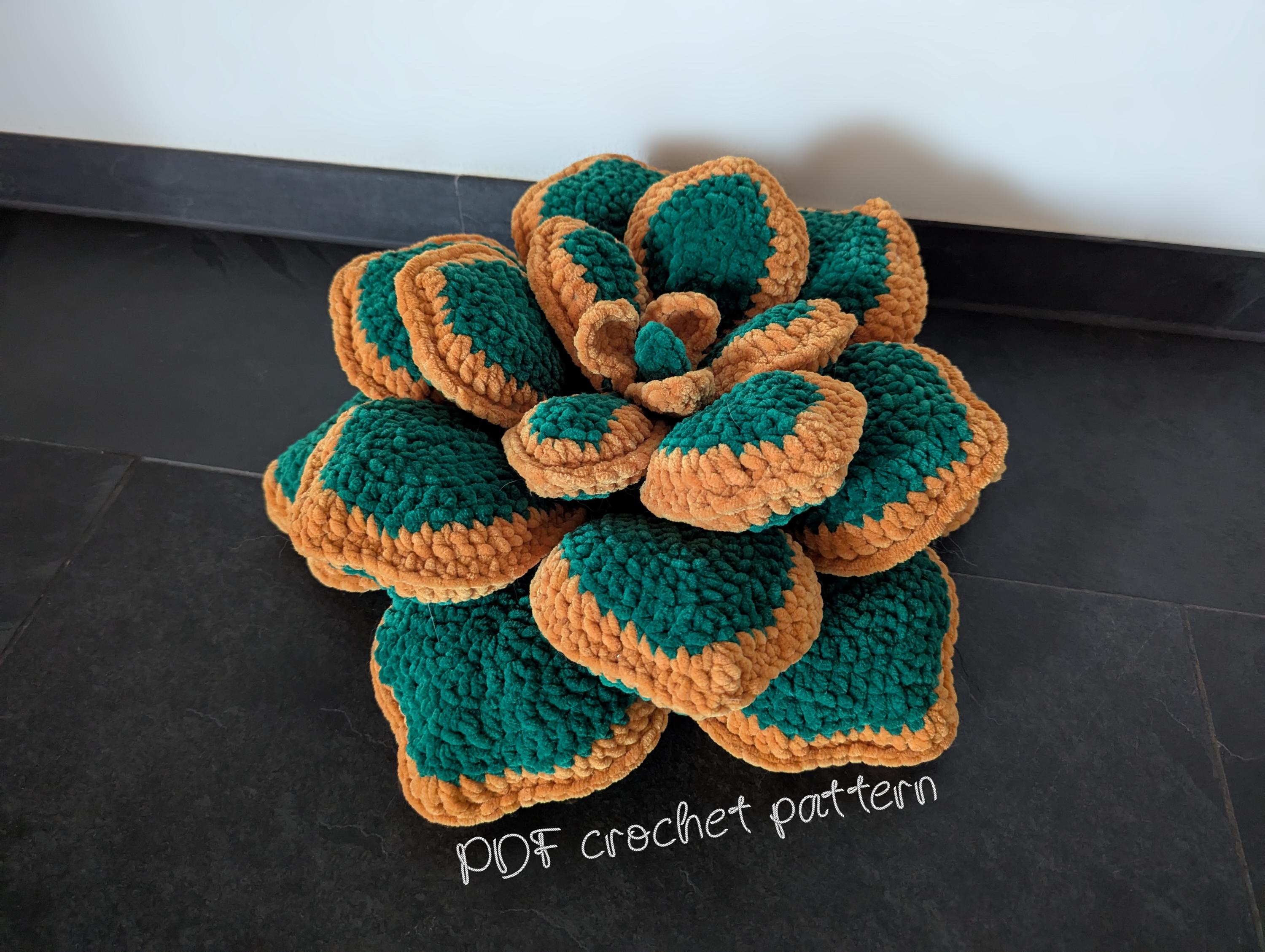 Häkelanleitung PDF Sukkulenten Kissen - Aeonium Sukkulente - Home Decor - Urlaub Geburtstagsgeschenk DIY
