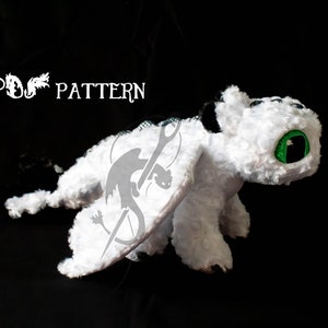 Sewing Pattern PDF Dragon Plush - Night Light Pouncer - Toothless Night Fury Light Fury Baby - How to Train Your Dragon - Holiday Gift DIY